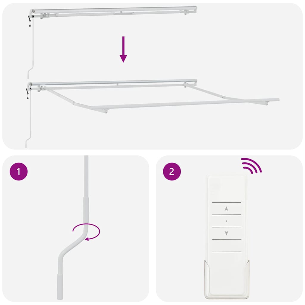 Awning Manual White 3 x 2.5 m Metal