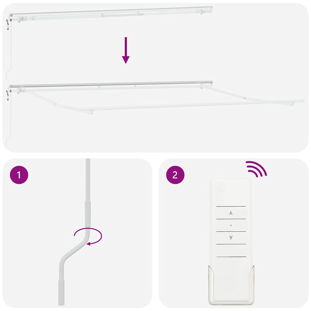 Awning Manual White 5 x 3 m Metal