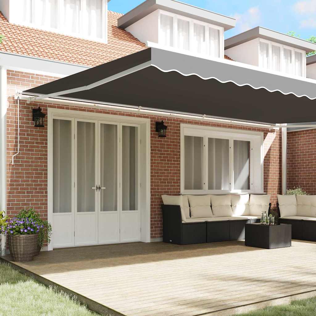 Awning Manual White 6 x 3 m Metal