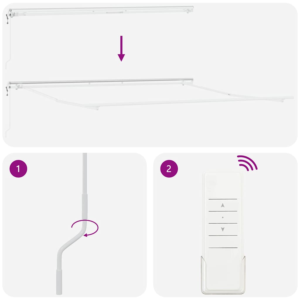 Awning Manual White 5 x 3.5 m Metal