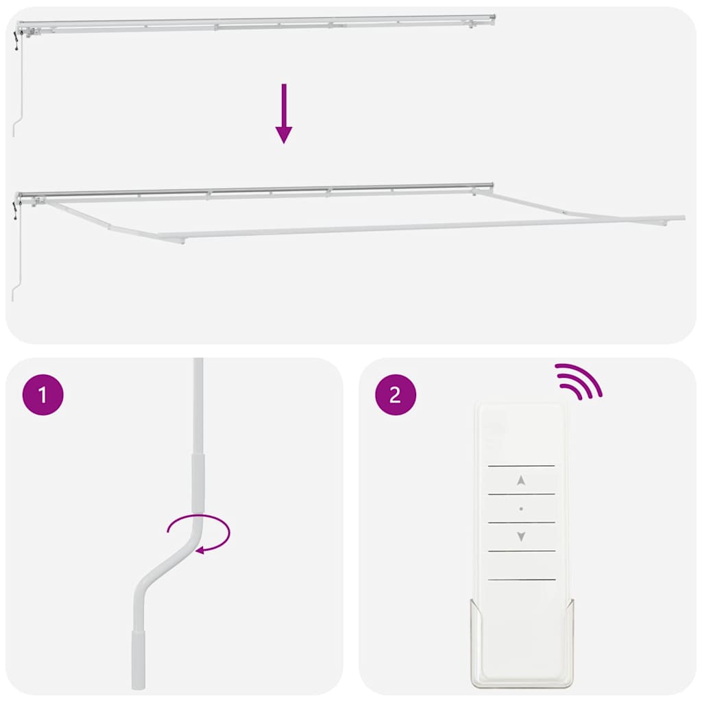 Awning Manual White 6 x 3.5 m Metal
