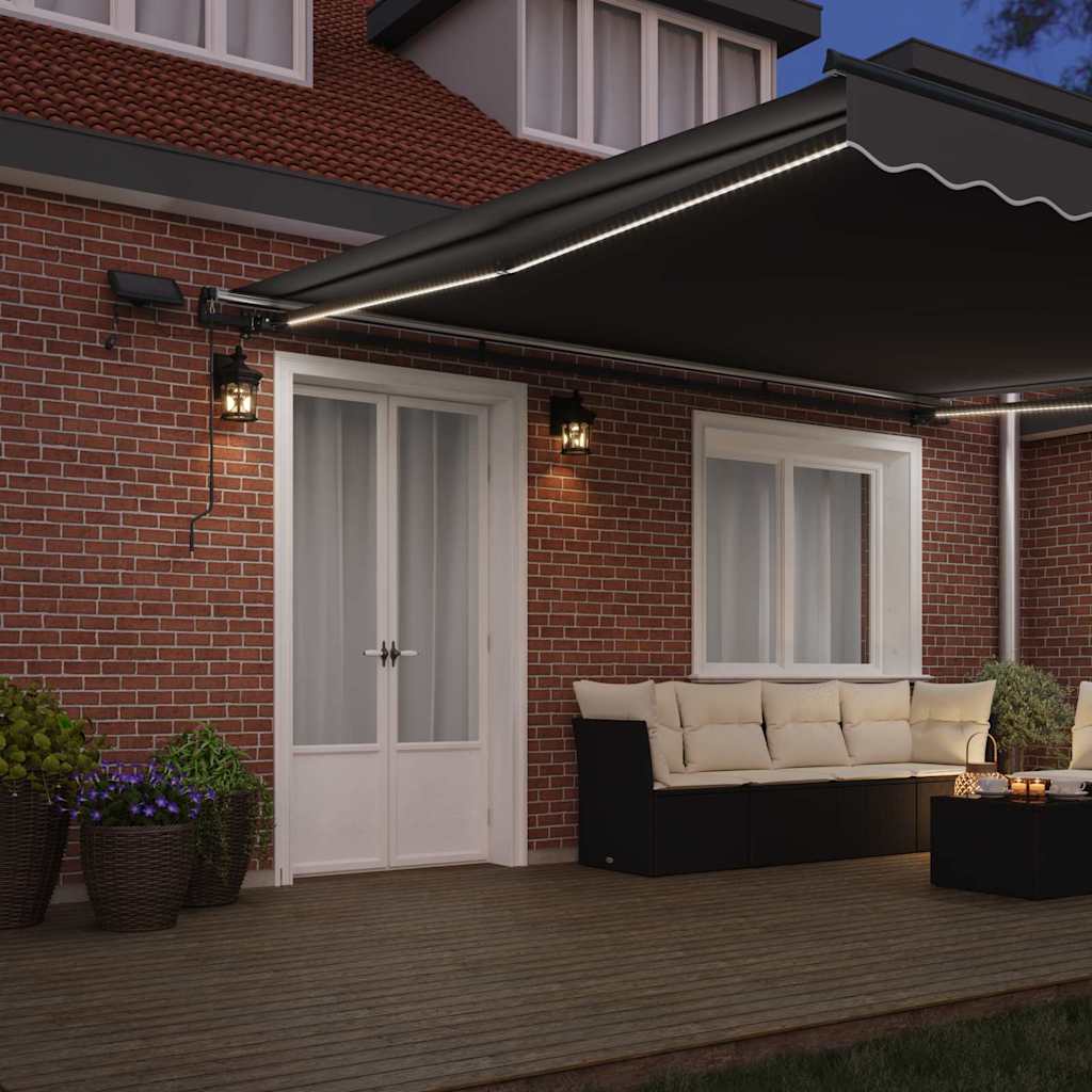 Awning with Manual Anthracite 4.5 x 3.5 m Metal