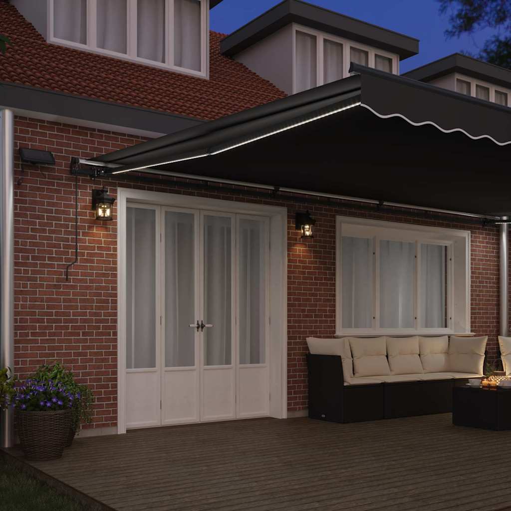 Awning with Manual Anthracite 6 x 3.5 m Metal