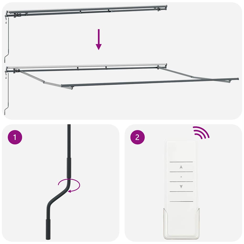 Awning Manual Anthracite 4 x 3 m Metal