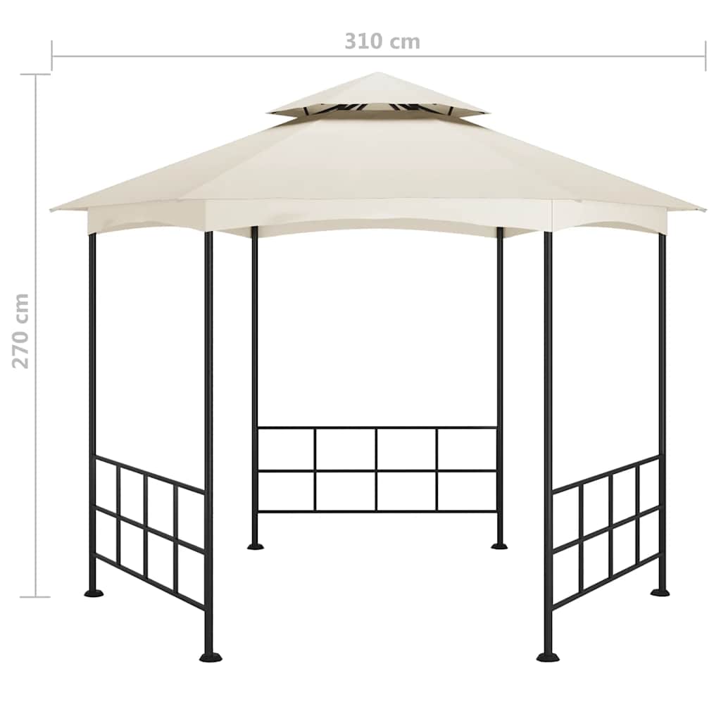 Gazebo with Sidewalls 3.1x2.7 m Cream