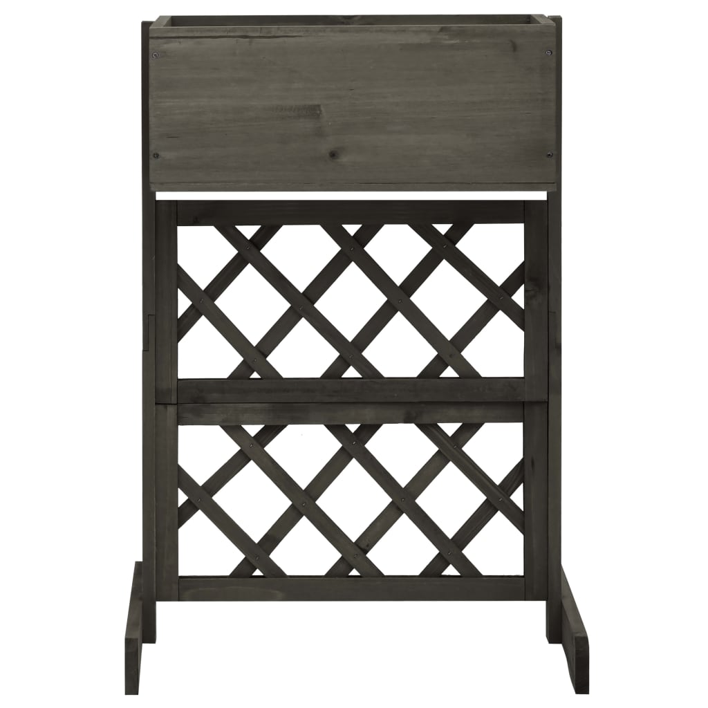 Garden Trellis Planter Grey 45x30x74 cm Solid Firwood