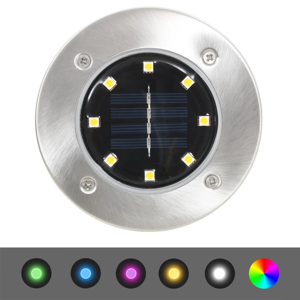 vidaXL Solar Ground Lights 8 pcs LED Lights RGB Colour