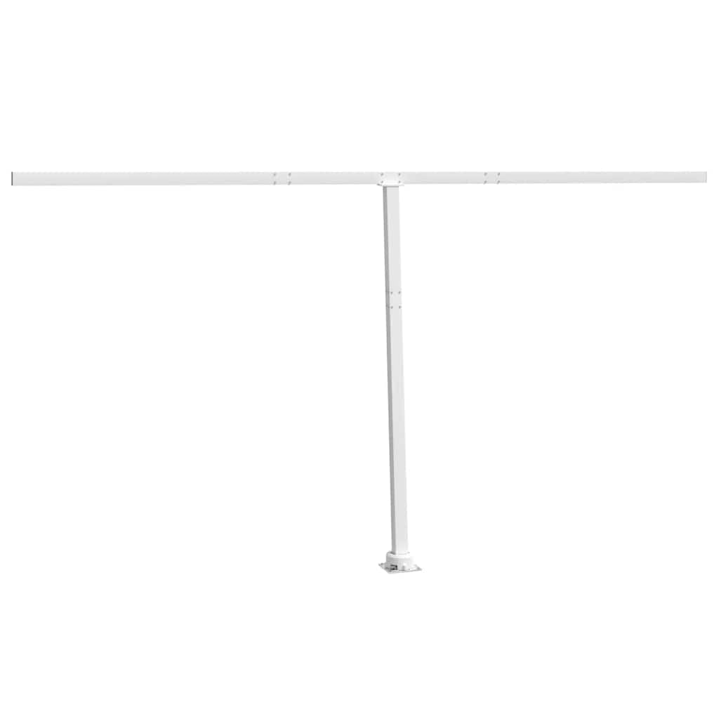 Awning Post Set White 450x245 cm Iron