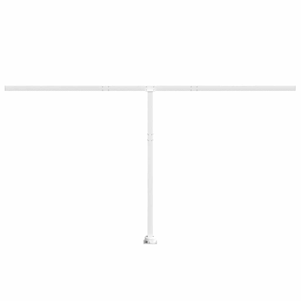 Awning Post Set White 450x245 cm Iron