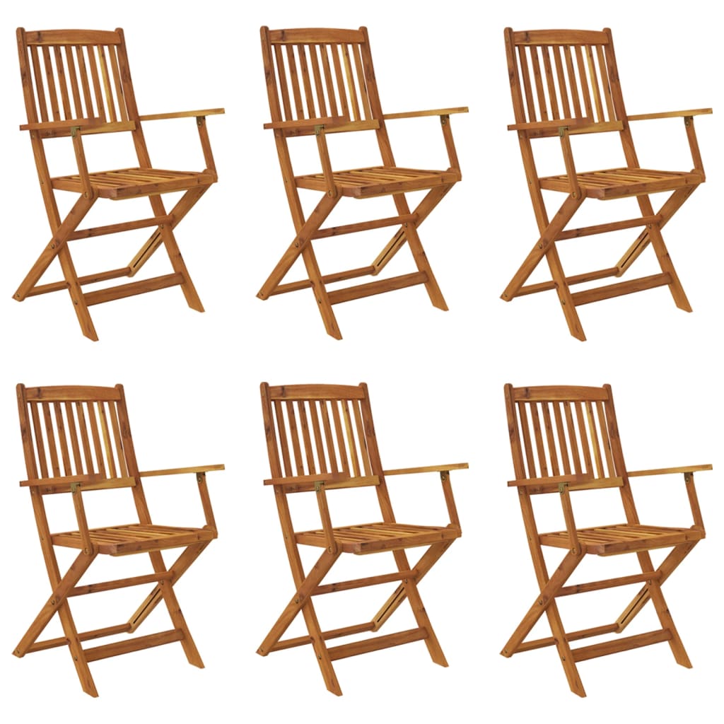 7 Piece Folding Garden Dining Set Solid Acacia Wood