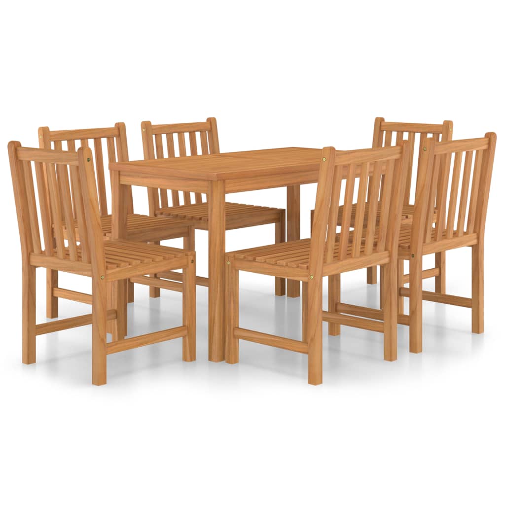 7 Piece Garden Dining Set 120x70 cm Solid Teak Wood