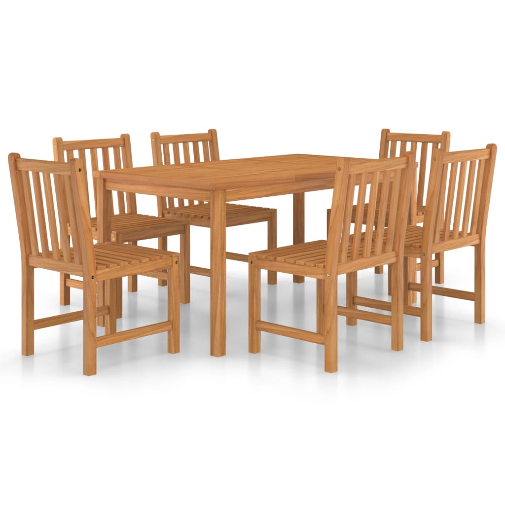 7 Piece Garden Dining Set 150x90 cm Solid Teak Wood