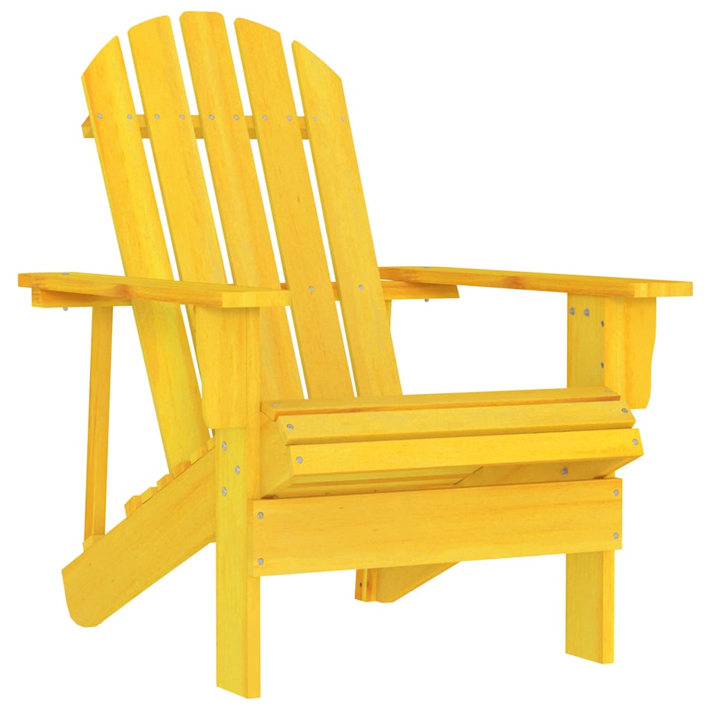 Garden Adirondack Chair Solid Fir Wood Yellow