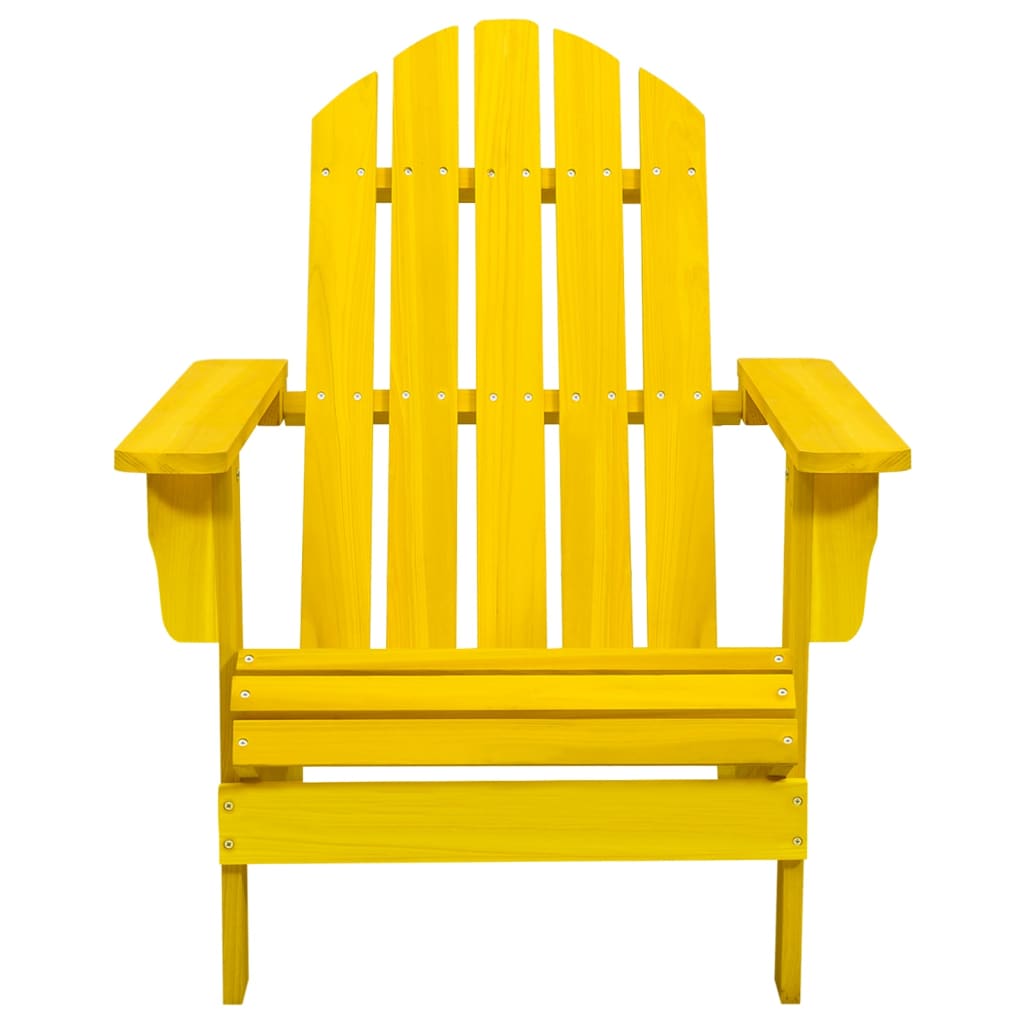 Garden Adirondack Chair Solid Fir Wood Yellow