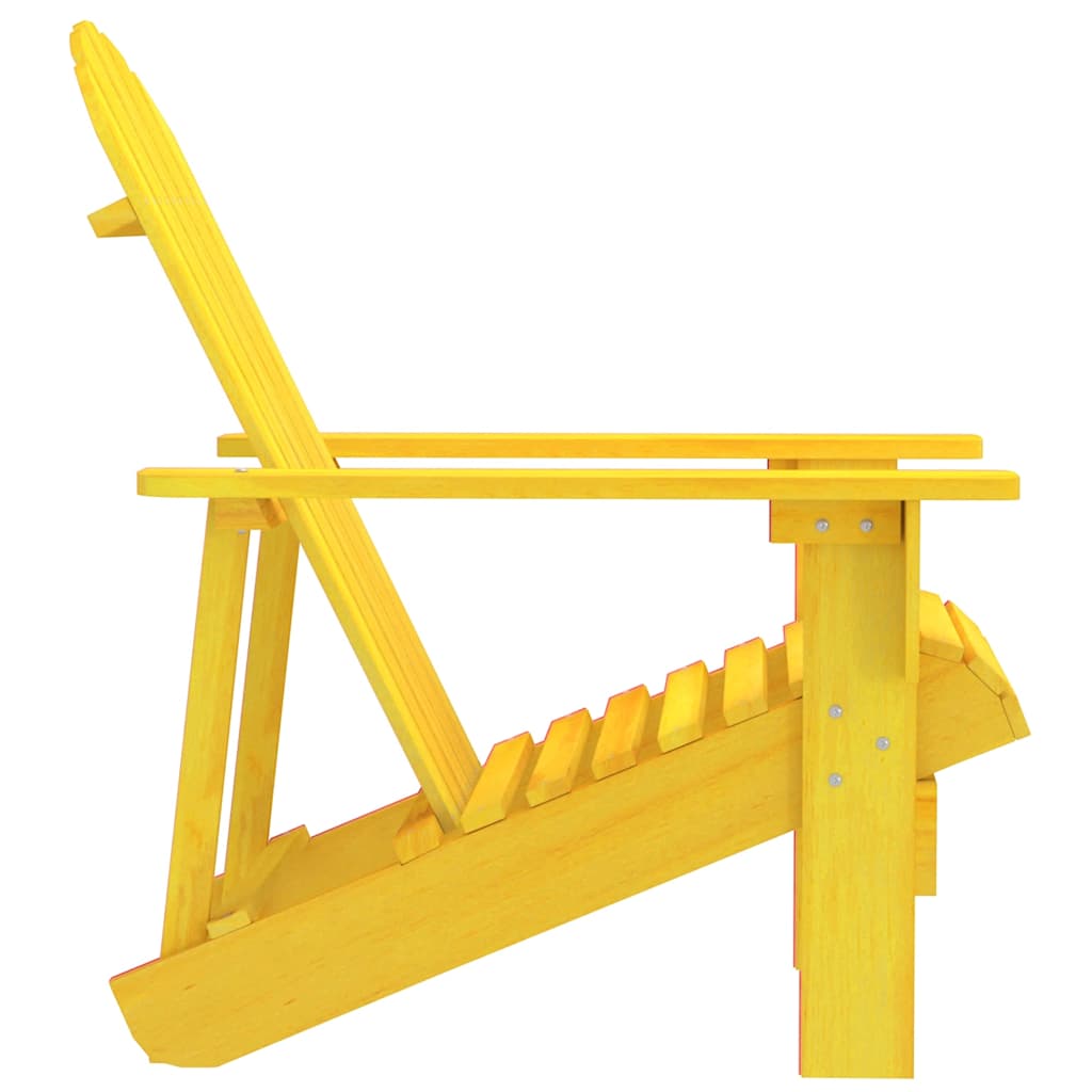 Garden Adirondack Chair Solid Fir Wood Yellow