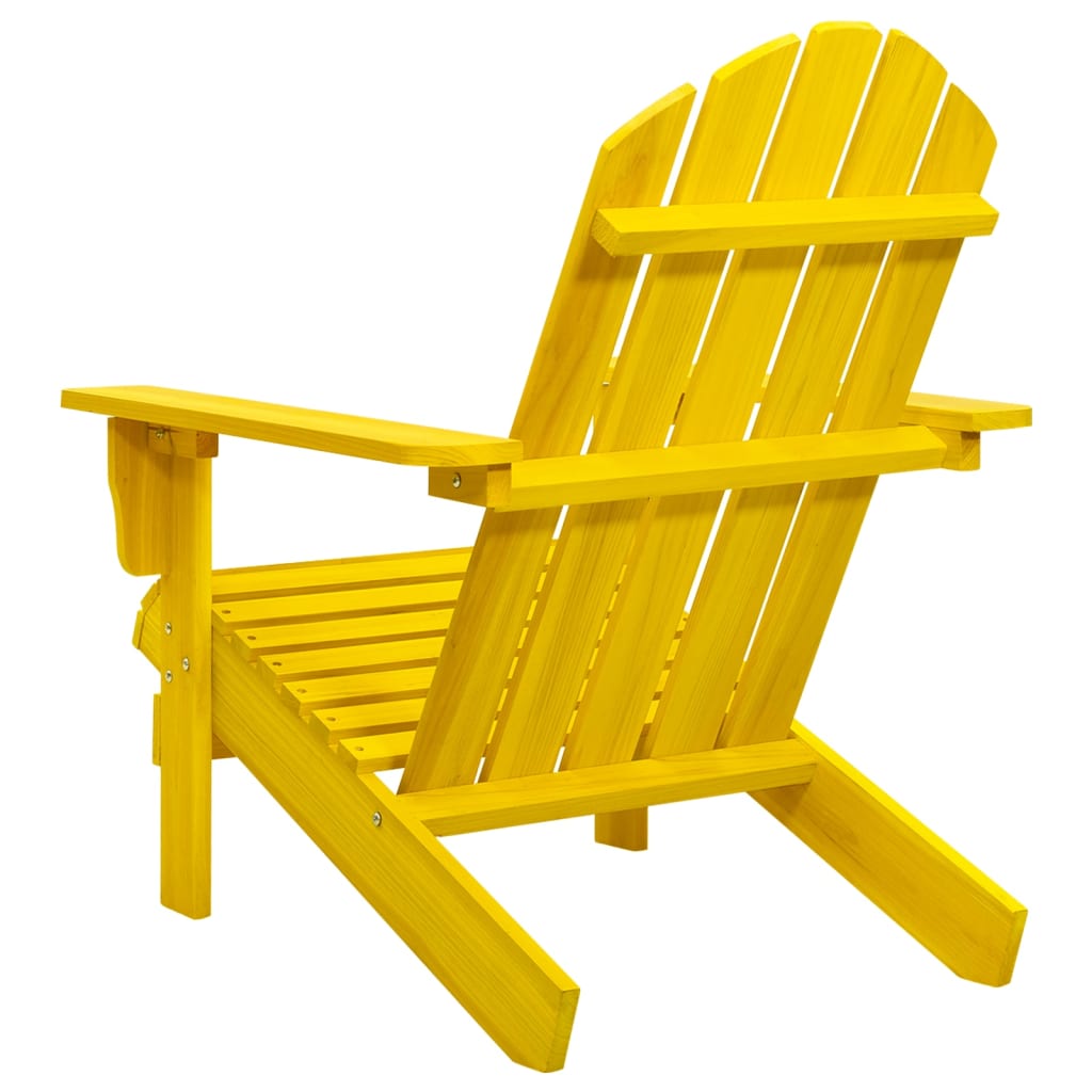 Garden Adirondack Chair Solid Fir Wood Yellow