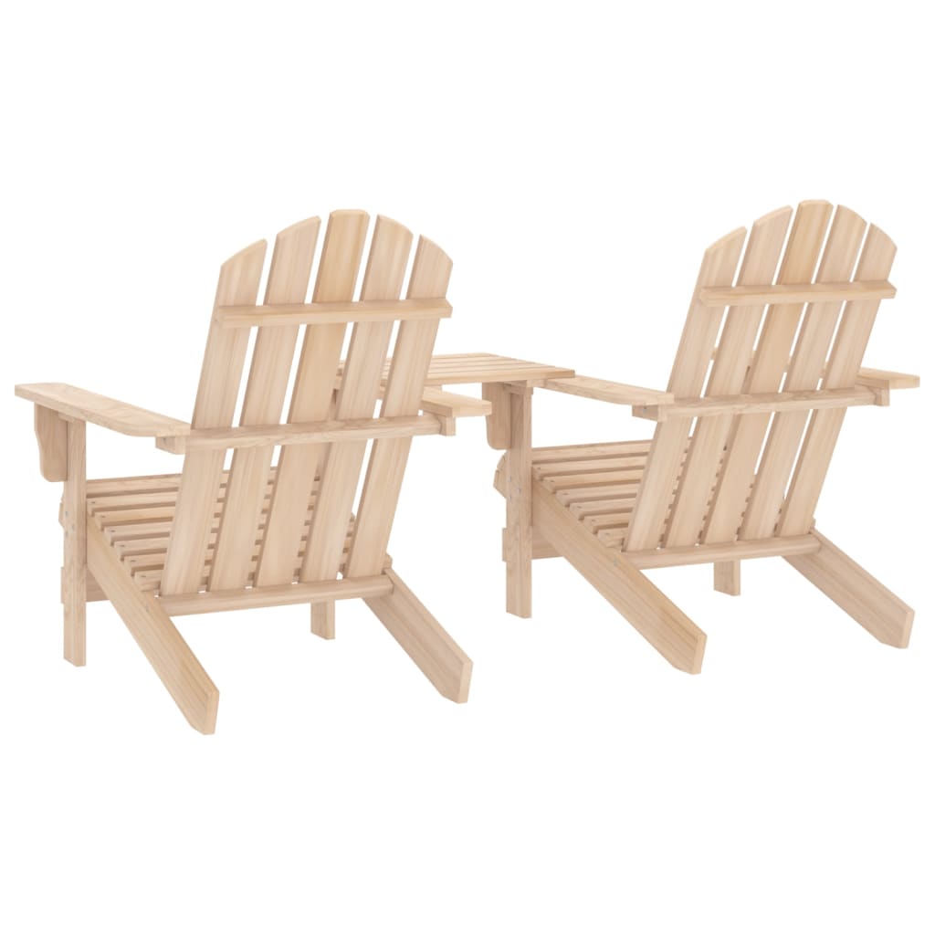 Garden Adirondack Chairs with Tea Table Solid Fir Wood