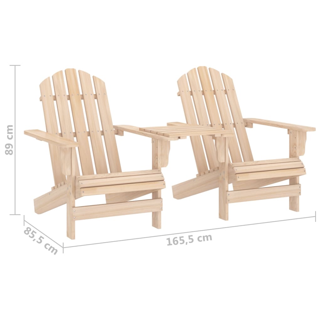 Garden Adirondack Chairs with Tea Table Solid Fir Wood