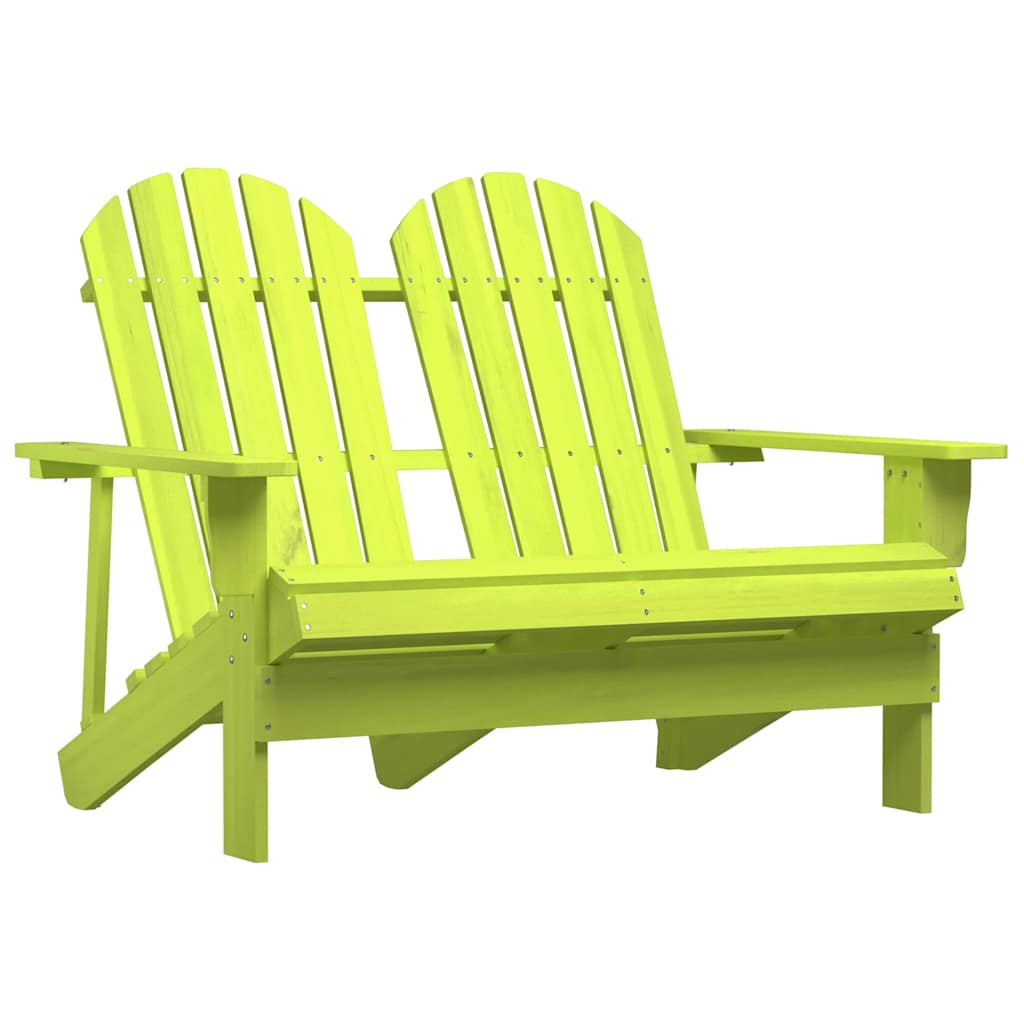 2-Seater Garden Adirondack Chair Solid Fir Wood Green