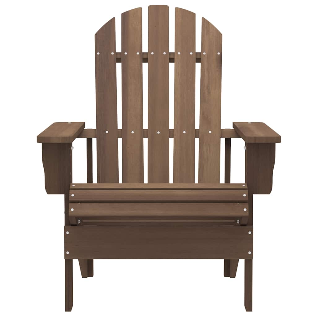 Garden Adirondack Chair with Table Solid Fir Wood Brown