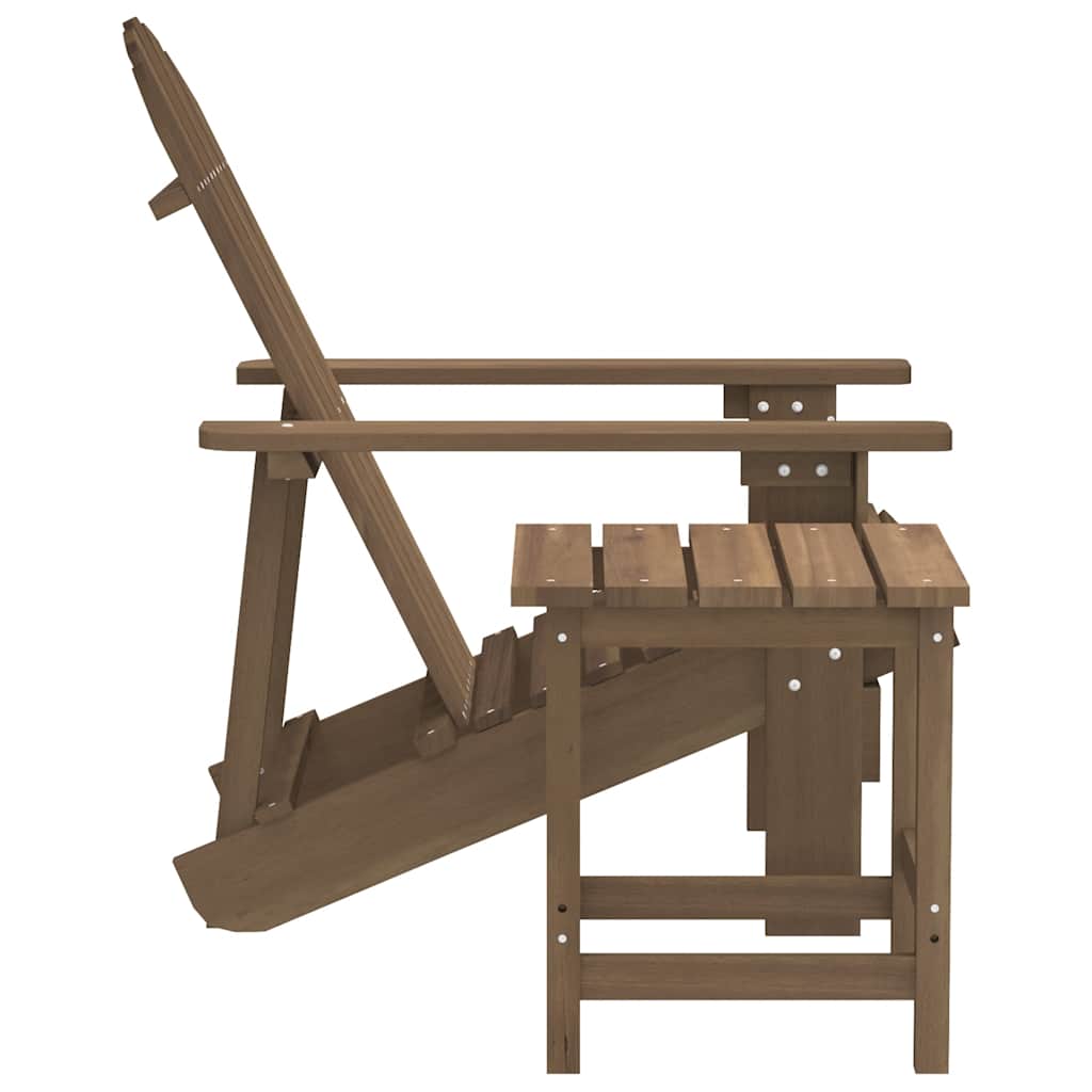 Garden Adirondack Chair with Table Solid Fir Wood Brown