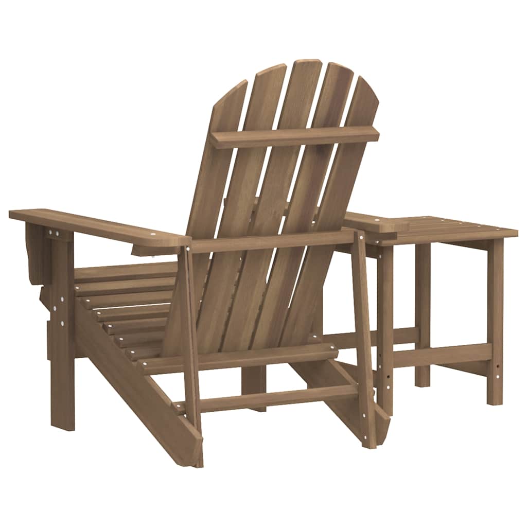 Garden Adirondack Chair with Table Solid Fir Wood Brown