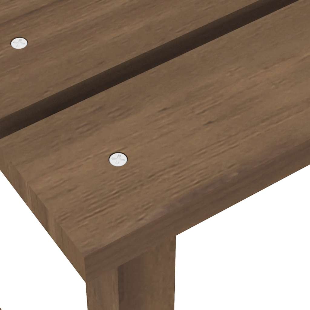 Garden Adirondack Chair with Table Solid Fir Wood Brown