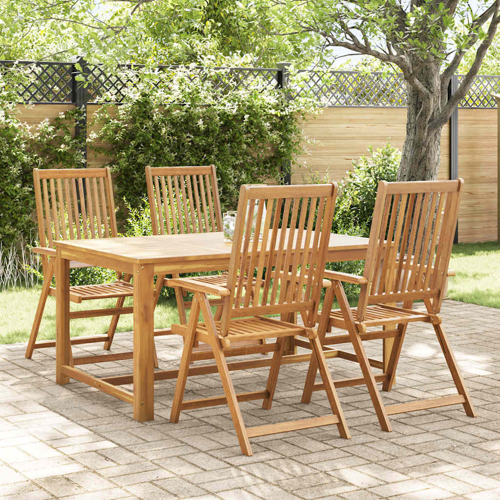 Folding Garden Chairs 4 pcs Solid Acacia Wood