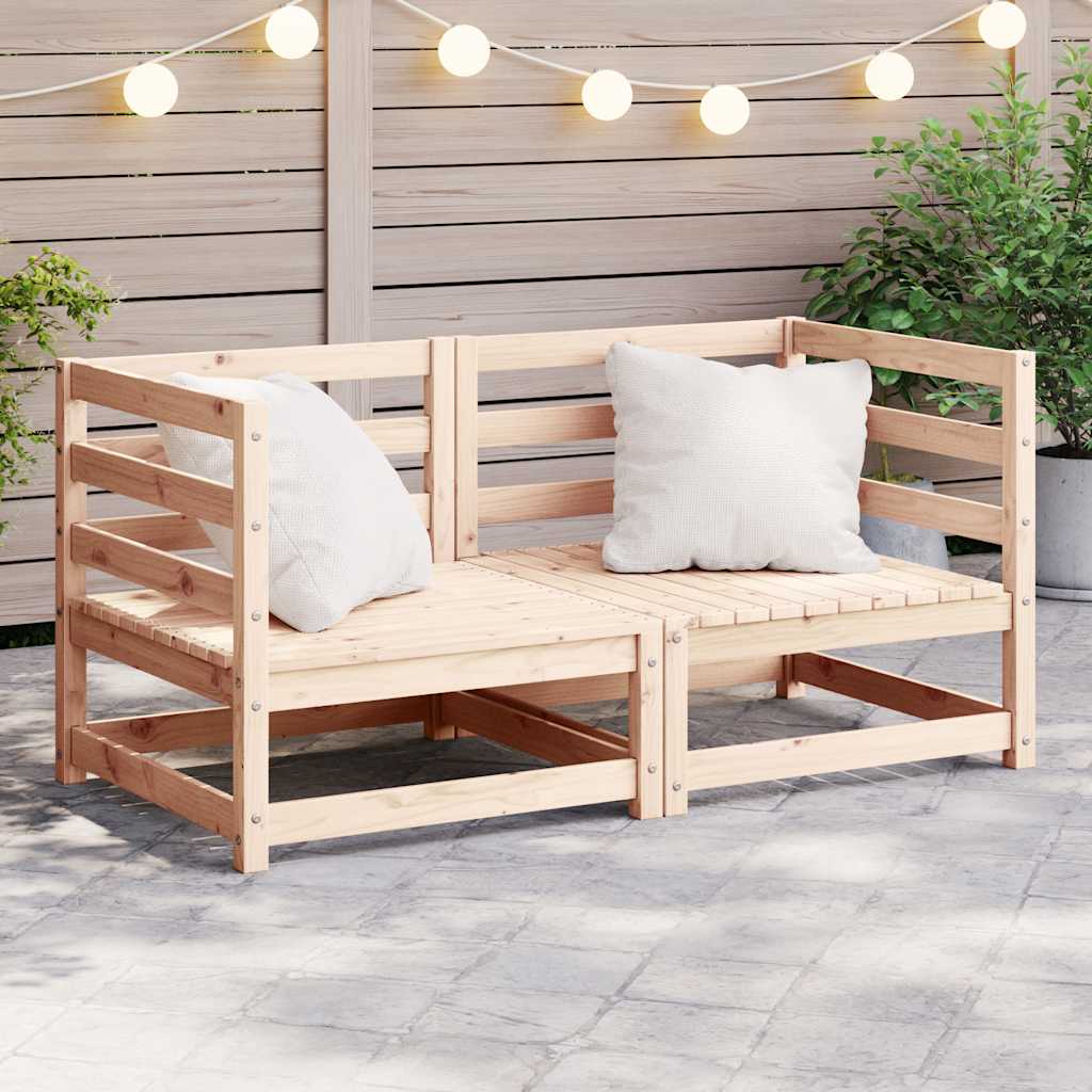 Garden Corner Sofas 2 pcs Solid Wood Pine