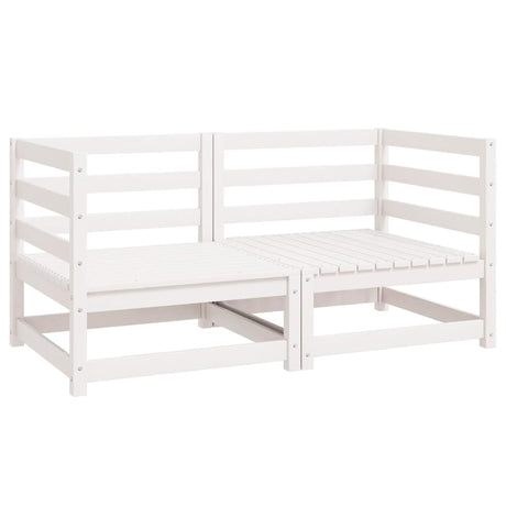 Garden Corner Sofas 2 pcs White Solid Wood Pine