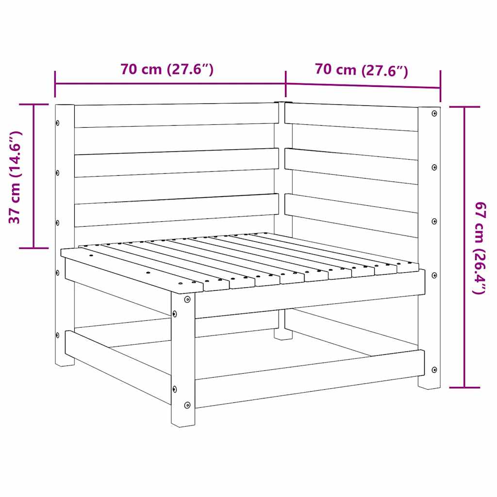 Garden Corner Sofas 2 pcs Honey Brown Solid Wood Pine