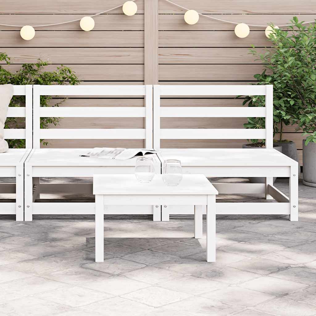 Garden Middle Sofas 2 pcs White Solid Wood Pine