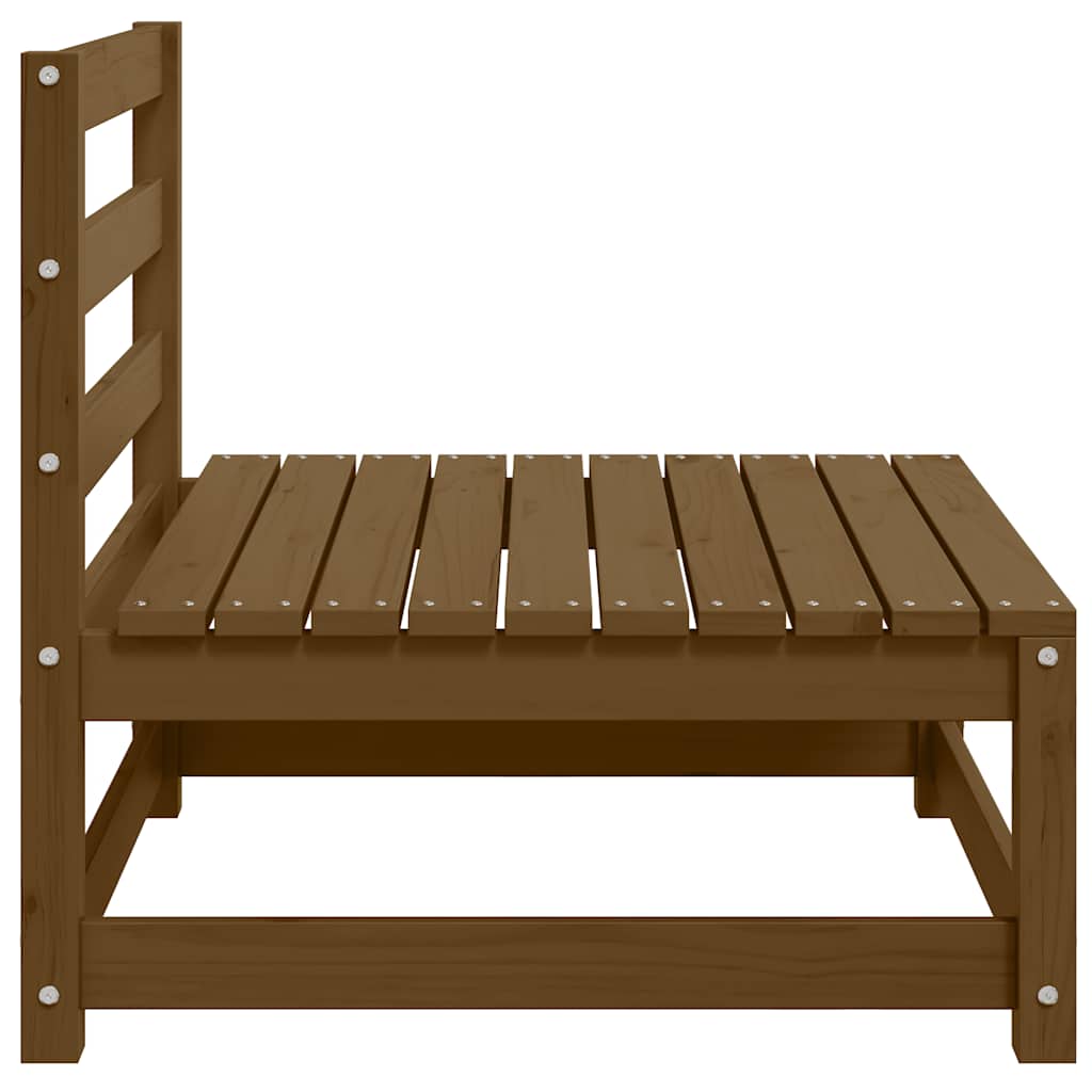 Garden Middle Sofas 2 pcs Honey Brown Solid Wood Pine