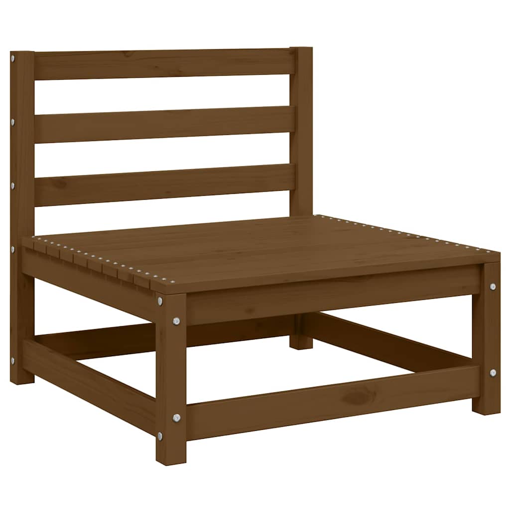 Garden Middle Sofas 3 pcs Honey Brown Solid Wood Pine