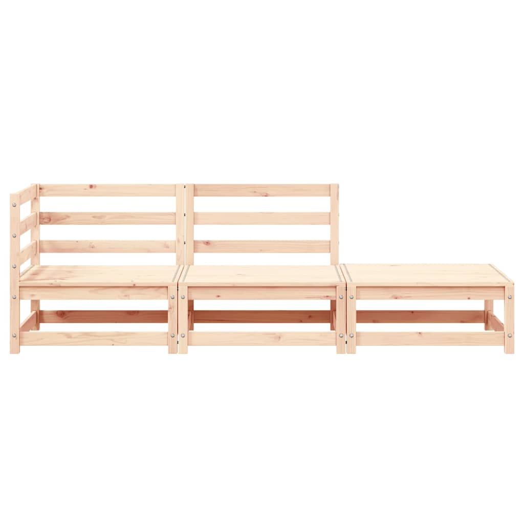 3 Piece Garden Lounge Set Solid Pinewood