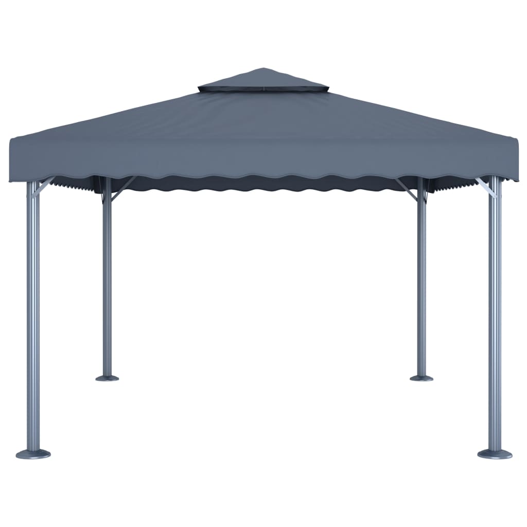 Gazebo with LED String Lights 400x300 cm Anthracite Aluminium