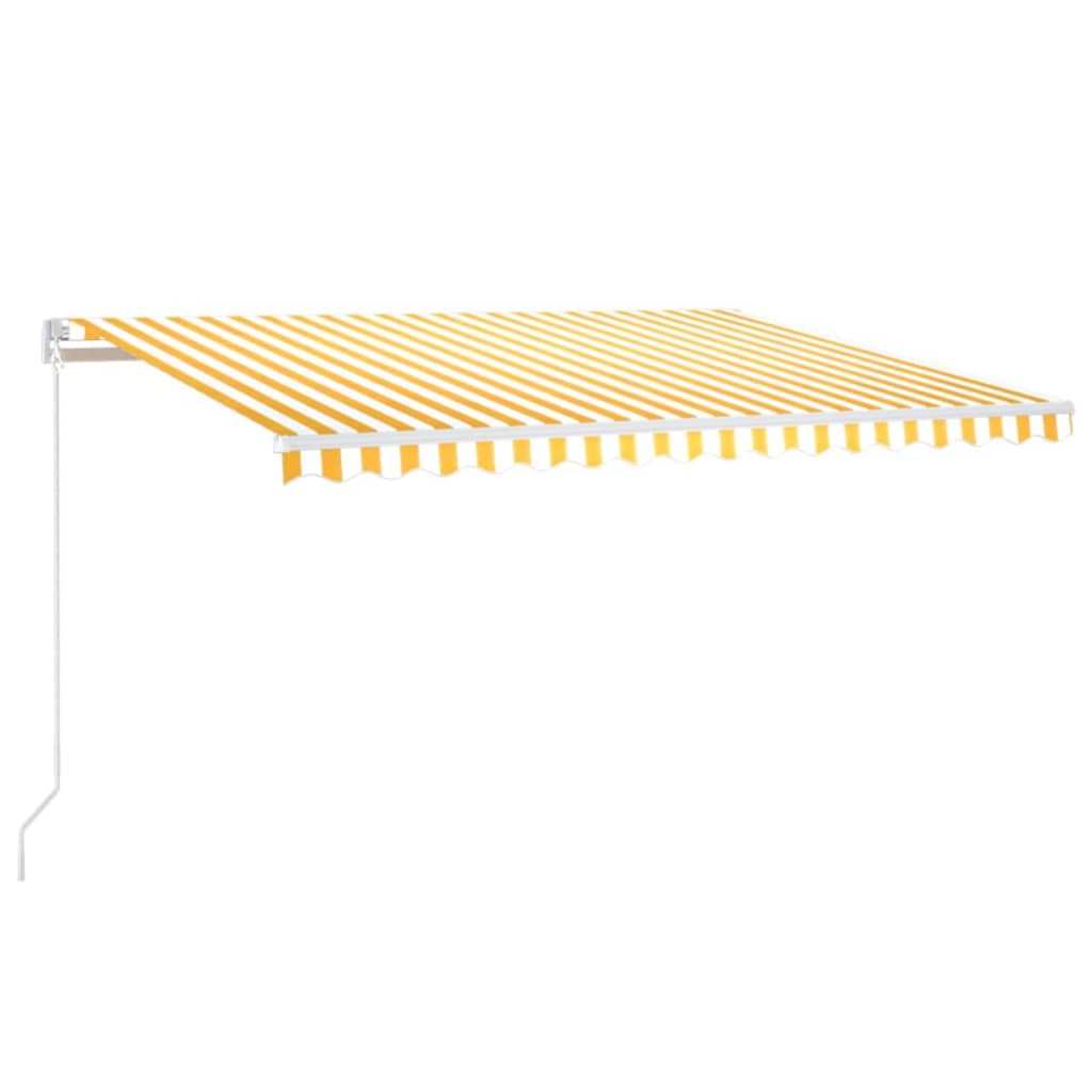Manual Retractable Awning 400x350 cm Yellow and White