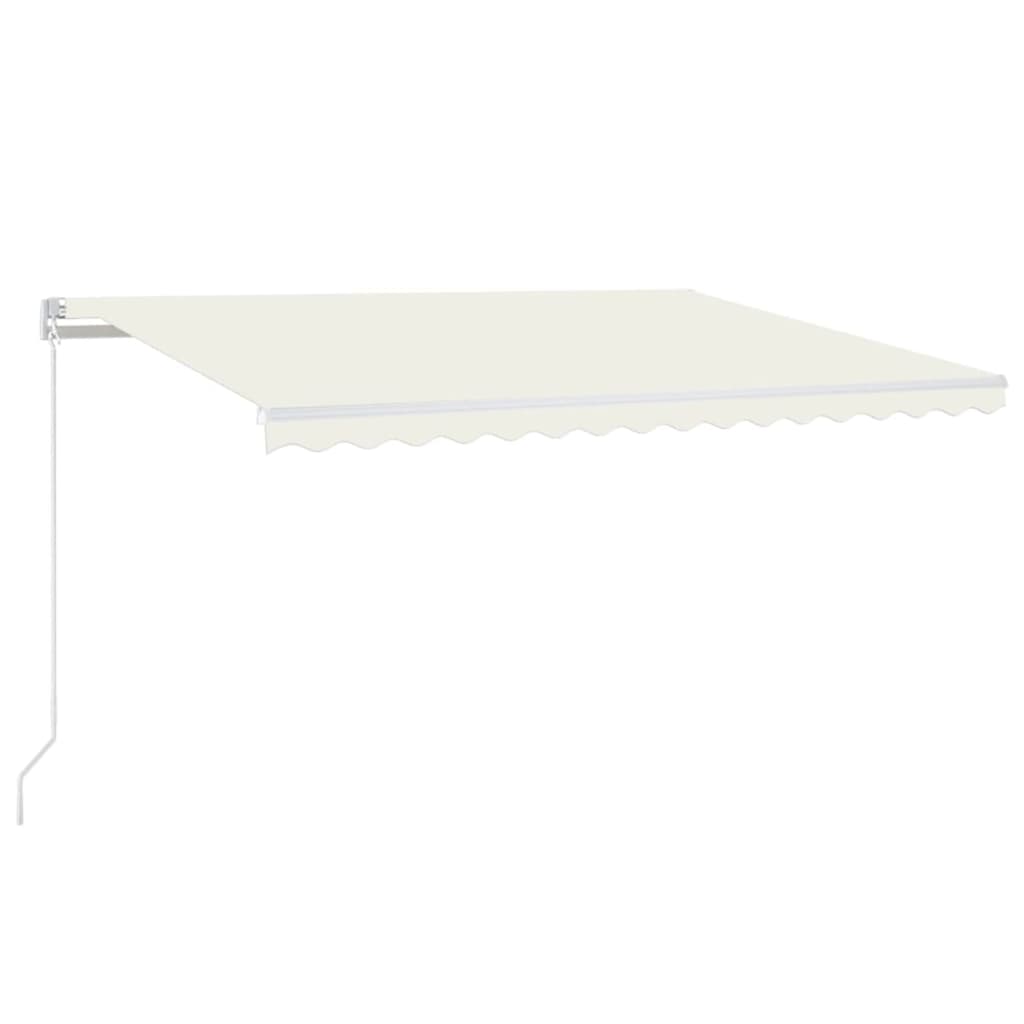 Manual Retractable Awning with LED 450x350 cm Cream