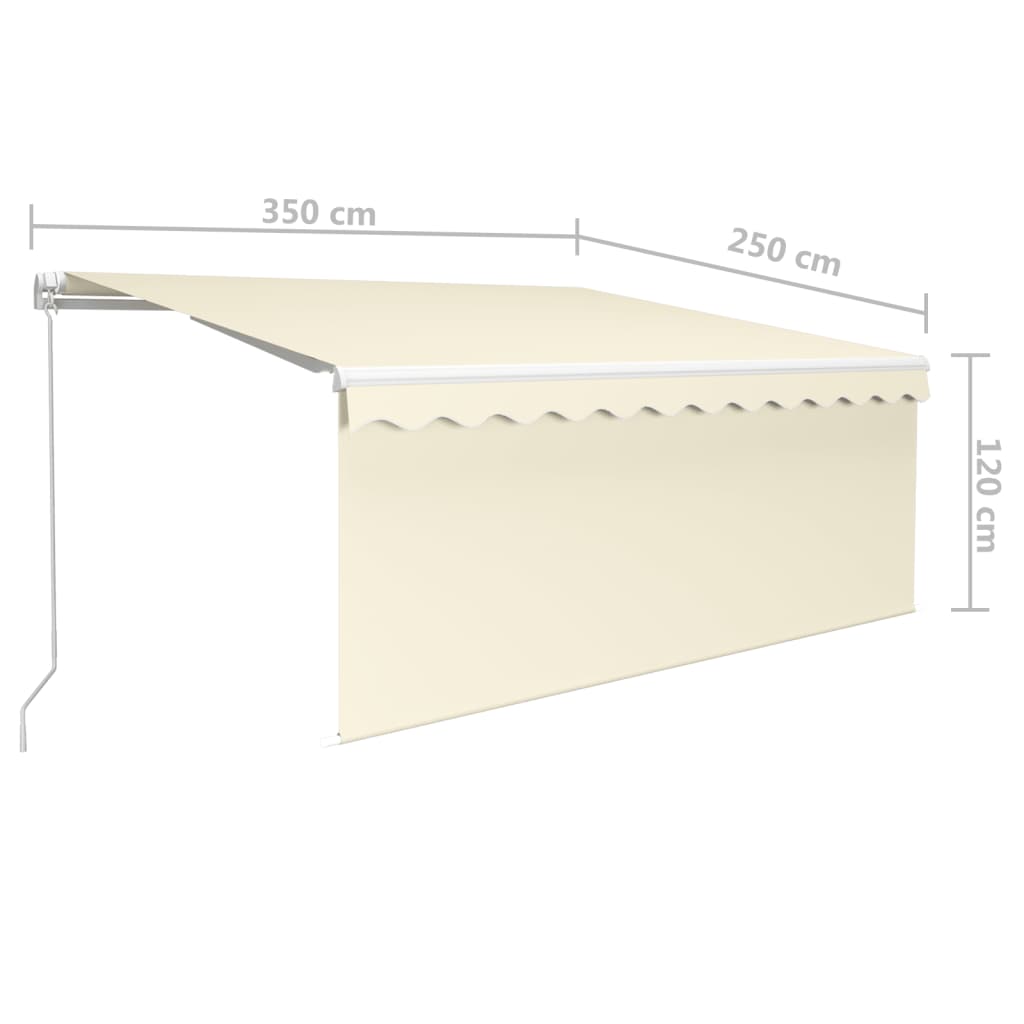 Manual Retractable Awning with Blind 3.5x2.5m Cream