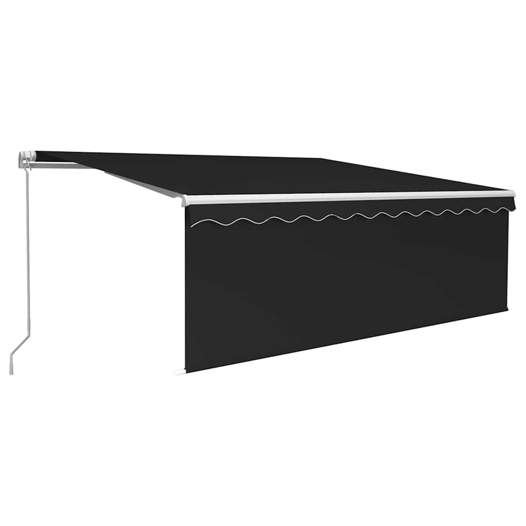 Manual Retractable Awning with Blind&LED 4.5x3m Anthracite