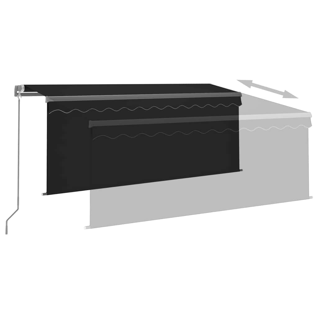 Manual Retractable Awning with Blind&LED 3x2.5m Anthracite