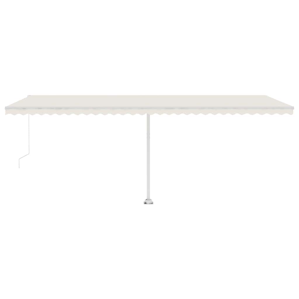 Manual Retractable Awning with LED 600x300 cm Cream