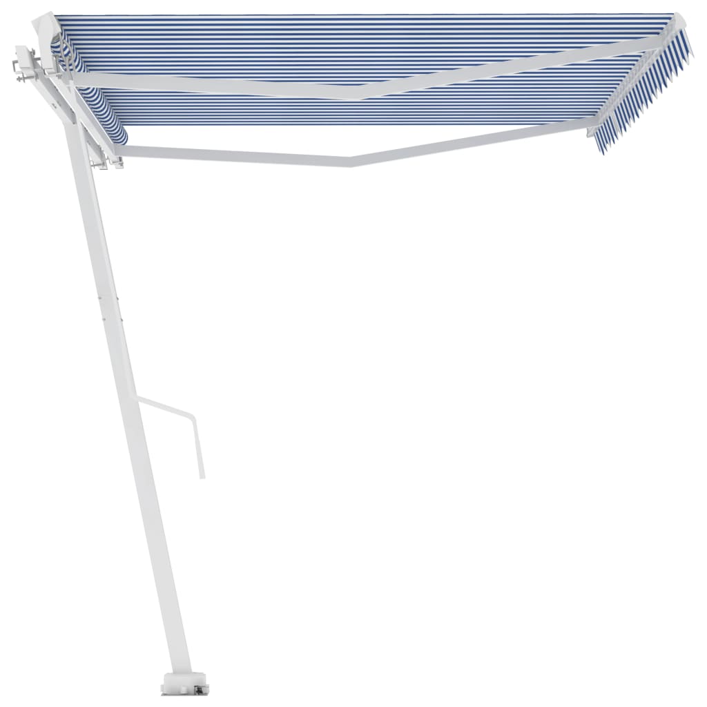 Freestanding Manual Retractable Awning 400x350 cm Blue/White