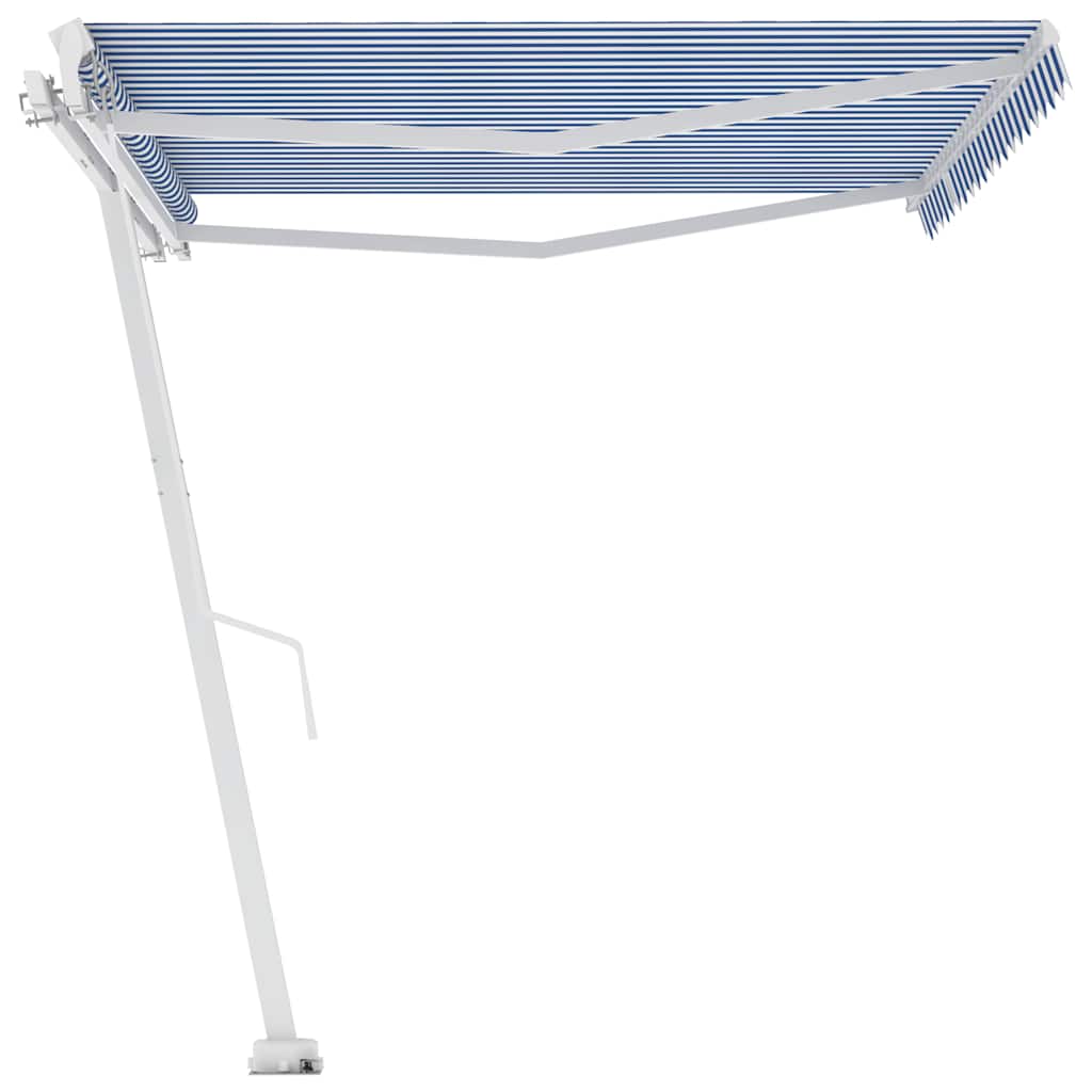 Freestanding Manual Retractable Awning 400x350 cm Blue/White