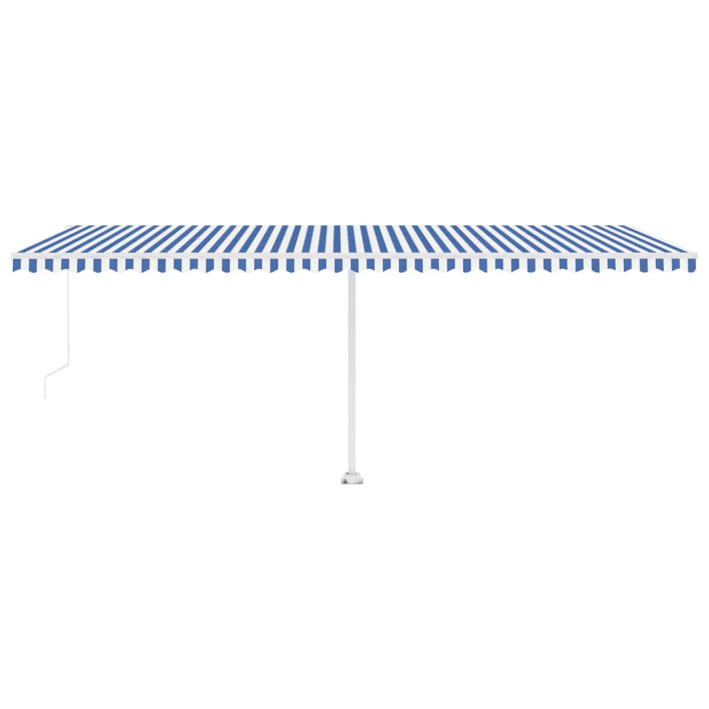 Freestanding Manual Retractable Awning 600x350 cm Blue/White