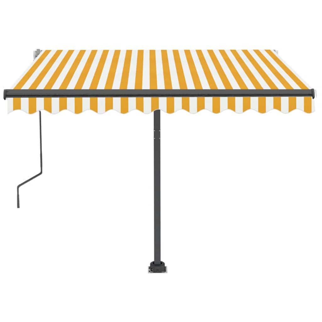 Freestanding Manual Retractable Awning 350x250 cm Yellow/White