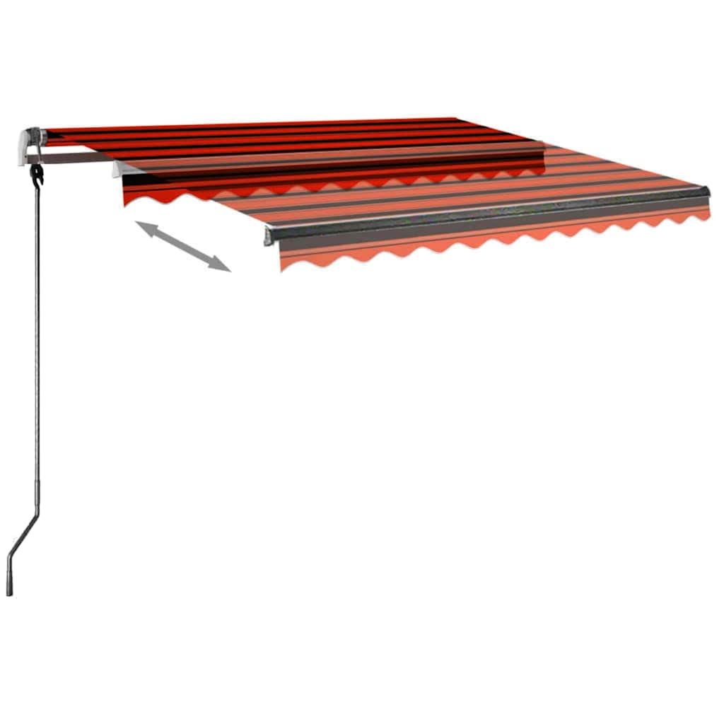 Freestanding Manual Retractable Awning 350x250 cm Orange/Brown