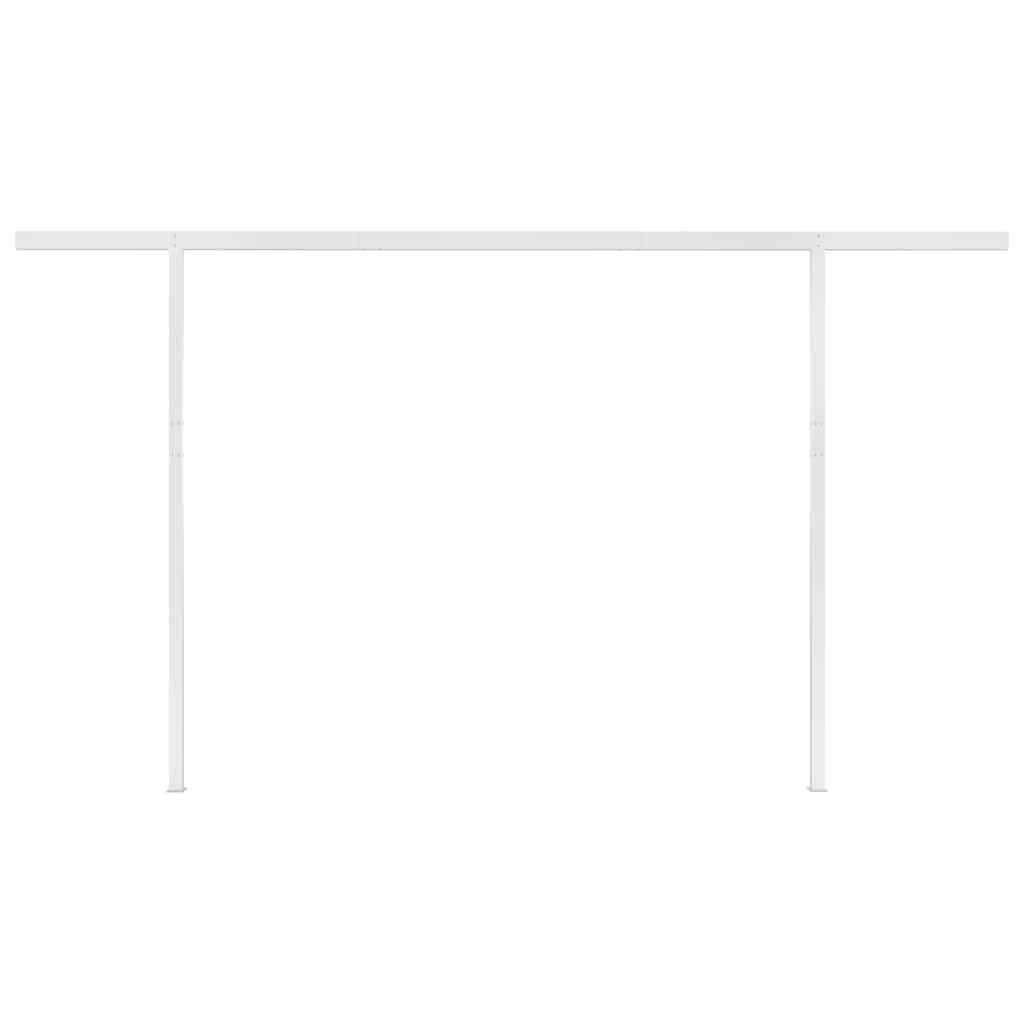 Manual Retractable Awning with Posts 4x3 m Yellow and White