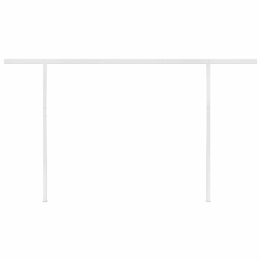 Manual Retractable Awning with LED 4x3 m Yellow and White