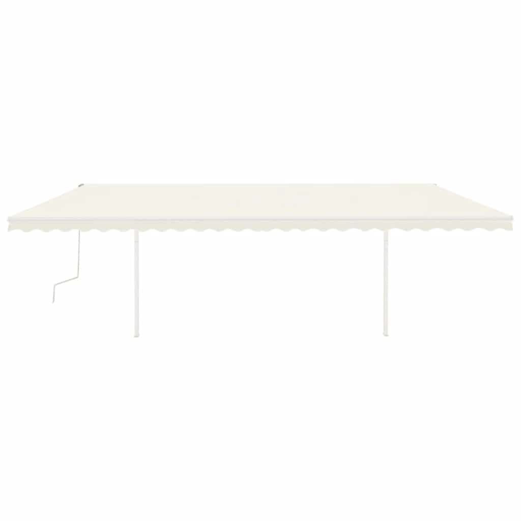 Manual Retractable Awning with Posts 6x3 m Cream
